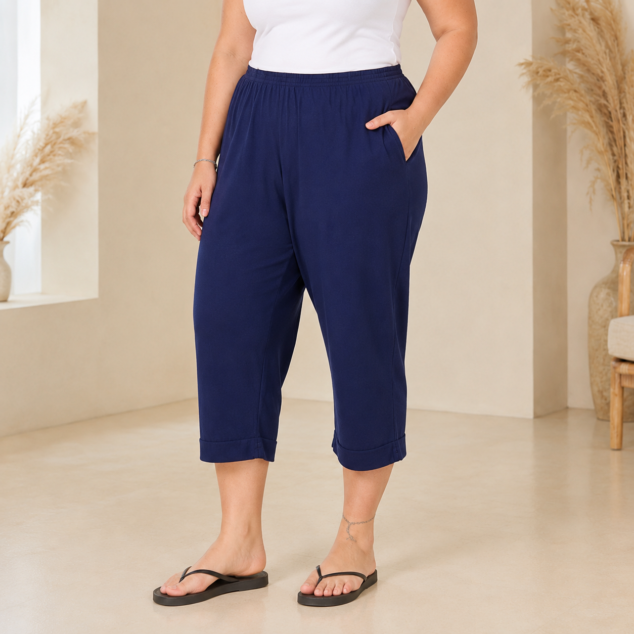JERSEY-CAPRIS-NAVY