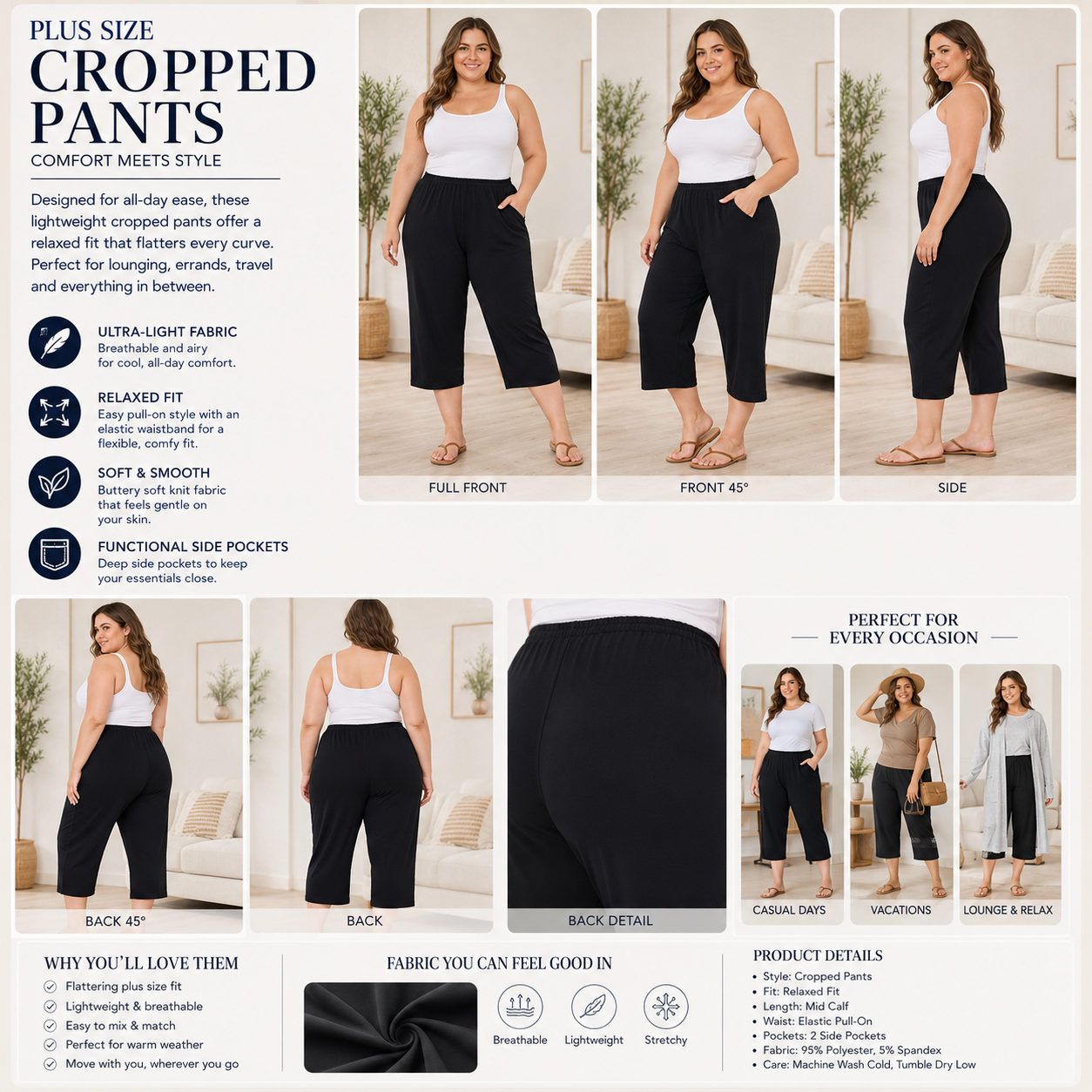 JERSEY-CAPRIS-BLACK