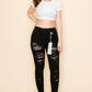 PRIVATE ORDER BLACK DISTRESSED SKINNY