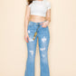 PRIVATE ORDER LIGHT BLUE DISTRESSED FLARE