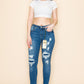 PRIVATE ORDER MEDIUM BLUE DISTRESSED SKINNY