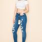 PRIVATE ORDER MEDIUM BLUE DISTRESSED SKINNY