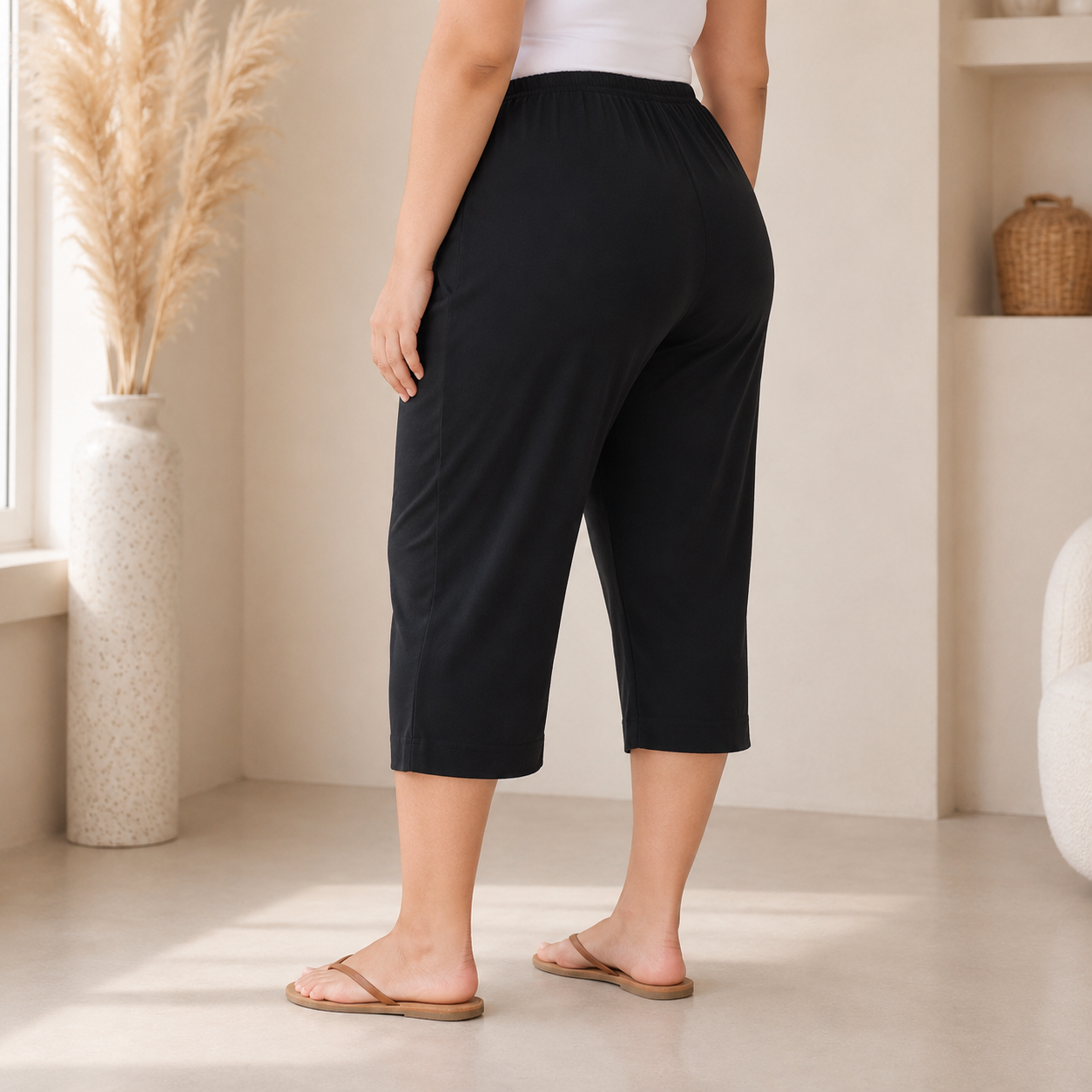 JERSEY-CAPRIS-BLACK